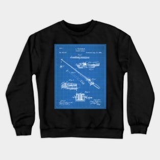 Fishing Rod Patent - Fishing Art - Blueprint Crewneck Sweatshirt